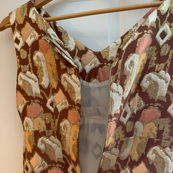 Vintage 60s ankle length formal dress with capelet - Picture 6 of 6